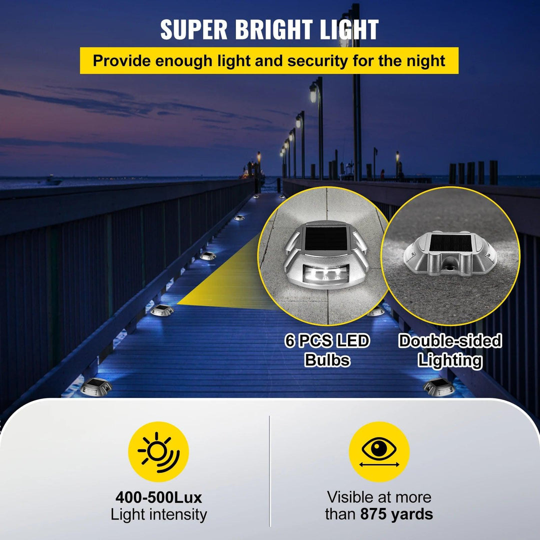 Solar LED Driveway Lights Outdoor Waterproof 6 LEDs Pathway, Walkway, and Driveway Lighting