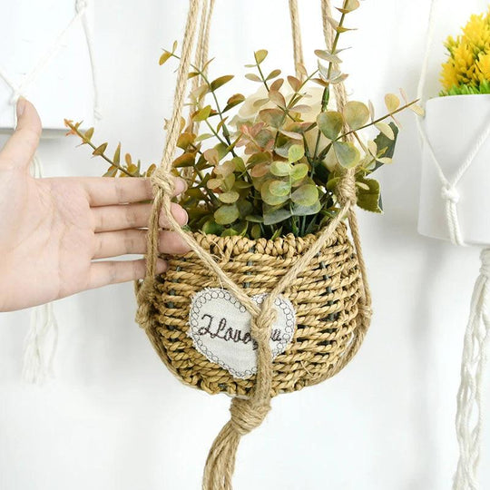 Indoor Wall Planters - Hanging Flower Pots, Vertical Garden Planters, Wall-Mounted Macrame Plant Hangers for Home and Garden Decor