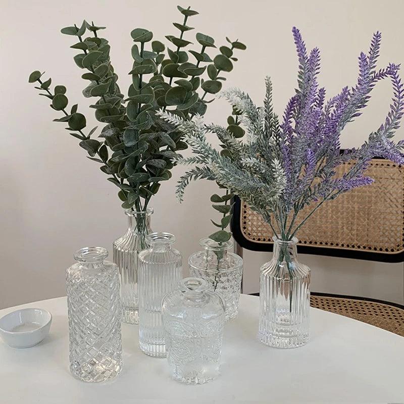 Nordic Glass Vase for Aromatherapy – Stylish Hydroponic Flower Pot | Home Dinner Table and Living Room Decoration