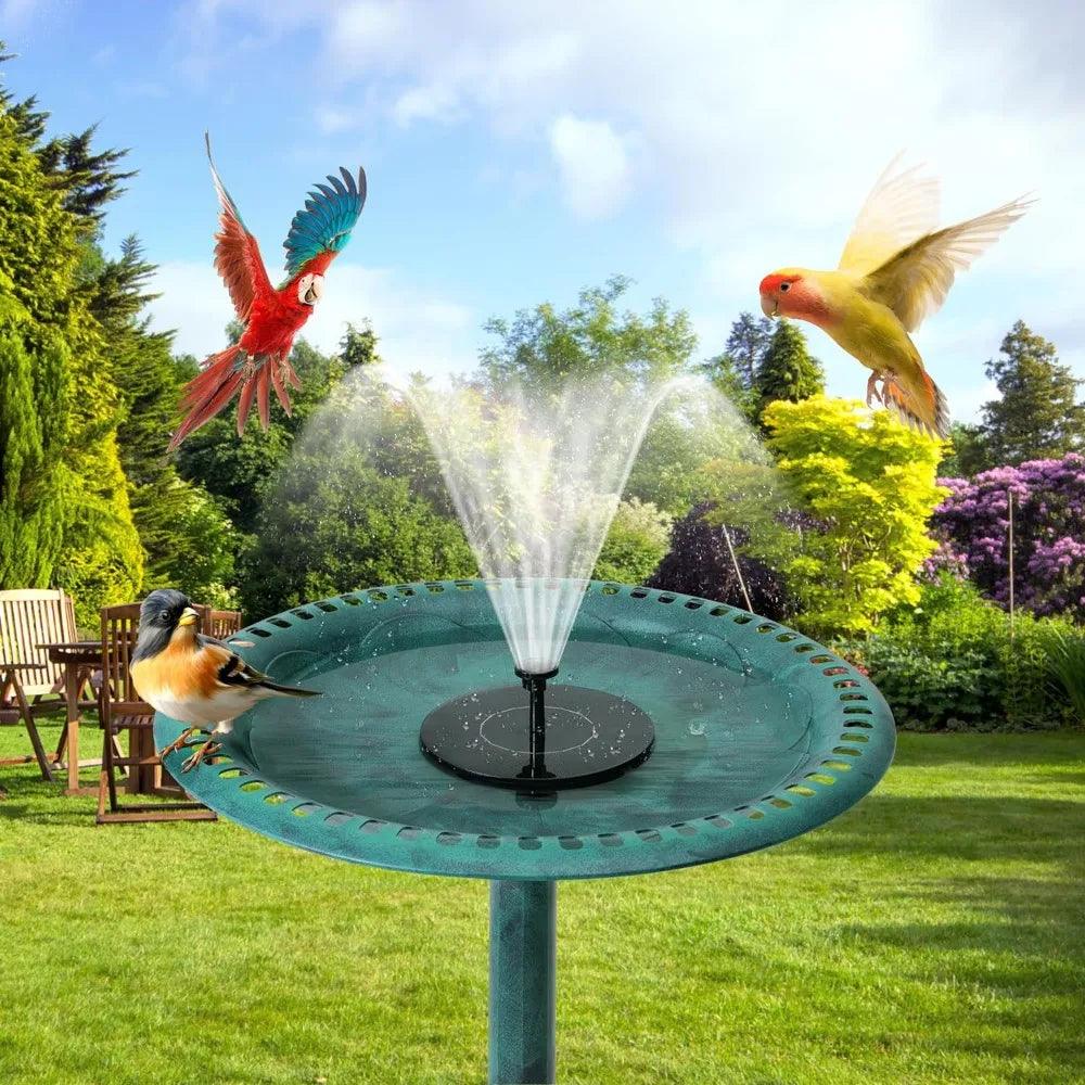 28-Inch Pedestal Bird Bath with Solar Fountain - Vintage Bronze, Lightweight Polyresin for Yard, Garden, Modern Outdoor Decor