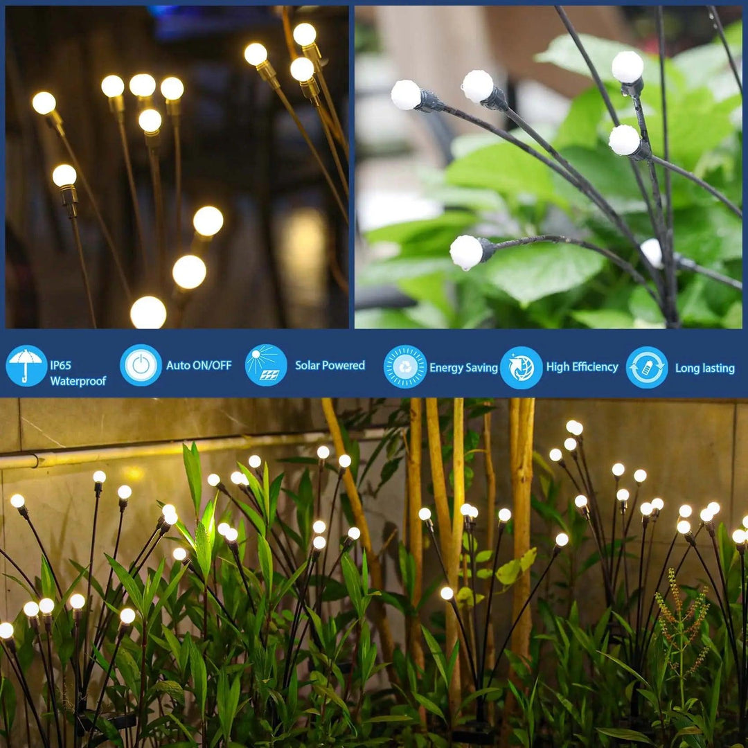 Solar Powered Firefly Lights - Waterproof Swaying Garden Lights for Pathway Decoration 6/8/10