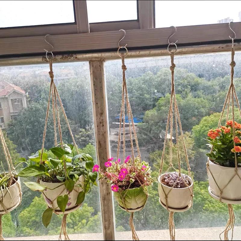 Indoor Wall Planters - Hanging Flower Pots, Vertical Garden Planters, Wall-Mounted Macrame Plant Hangers for Home and Garden Decor