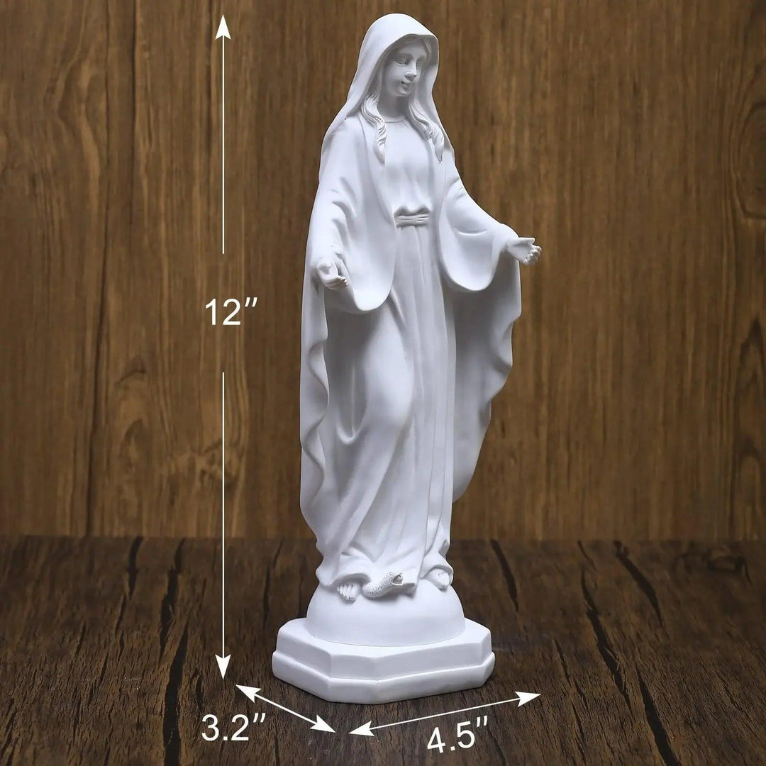 Outdoor Virgin Mary Statue - Blessed Mother Mary Garden Decor 12 Inch, Waterproof & Sun Protection