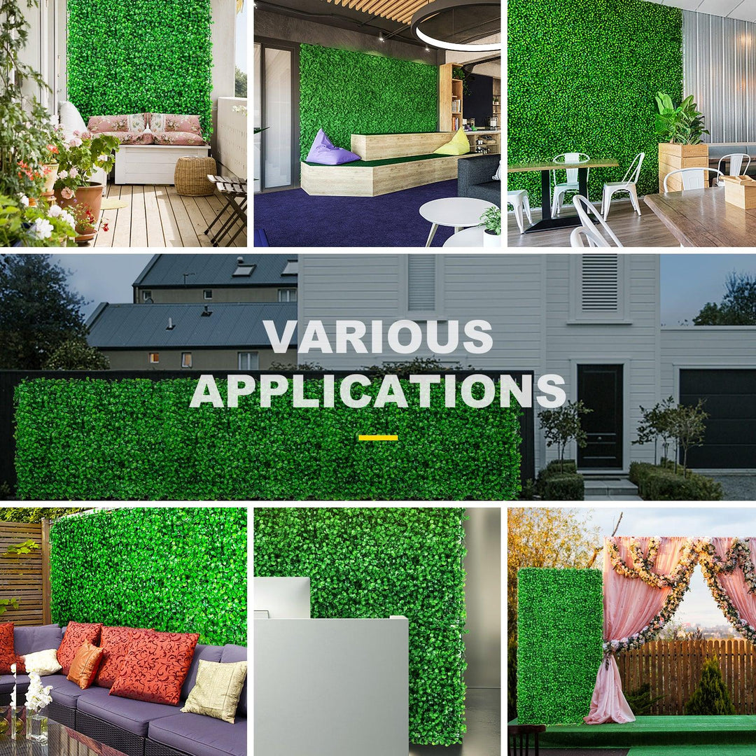 Artificial Grass Wall Panel Boxwood Hedge Backdrop – Greenery Wall Decor, Privacy Screen and Turf Wall for Indoor & Outdoor Use