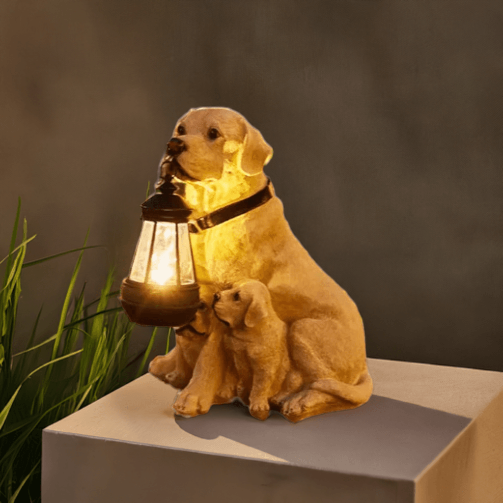 1 pc Outdoor Solar Dog Garden Statue Light - Resin Dog Figurine for Lawn & Garden Decor